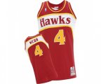 Atlanta Hawks #4 Spud Webb Authentic Red Throwback Basketball Jersey