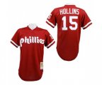 1991 Philadelphia Phillies #15 Dave Hollins Authentic Red Throwback Baseball Jersey