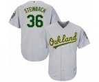 Oakland Athletics #36 Terry Steinbach Replica Grey Road Cool Base Baseball Jersey
