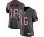 San Francisco 49ers #16 Joe Montana Limited Gray Static Fashion Football Jersey