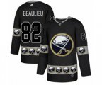 Adidas Buffalo Sabres #82 Nathan Beaulieu Authentic Black Team Logo Fashion NHL Jersey