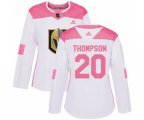 Women Vegas Golden Knights #20 Paul Thompson Authentic White Pink Fashion NHL Jersey