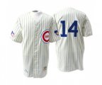 Chicago Cubs #14 Ernie Banks Authentic White Throwback Baseball Jersey