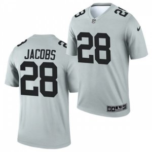 Las Vegas Raiders #28 Josh Jacobs Nike 2021 Silver Inverted Legend Jersey