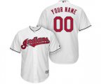 Cleveland Indians Customized Replica White Home Cool Base Baseball Jersey