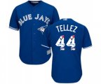 Toronto Blue Jays #44 Rowdy Tellez Authentic Blue Team Logo Fashion Baseball Jersey