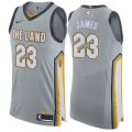 Cleveland Cavaliers #23 LeBron James Authentic Gray NBA Jersey - City Edition