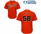San Francisco Giants #58 Trevor Gott Replica Orange Alternate Cool Base Baseball Player Jersey