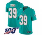 Miami Dolphins #39 Larry Csonka Aqua Green Team Color Vapor Untouchable Limited Player 100th Season Football Jersey