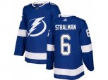 Tampa Bay Lightning #6 Anton Stralman Blue Home Authentic Stitched NHL Jersey