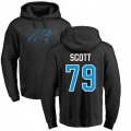 Carolina Panthers #79 Chris Scott Black Name & Number Logo Pullover Hoodie