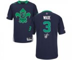 Miami Heat #3 Dwyane Wade Authentic Navy Blue 2014 All Star Basketball Jersey