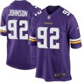 Minnesota Vikings #92 Tom Johnson Game Purple Team Color NFL Jersey
