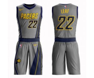 Indiana Pacers #22 T. J. Leaf Authentic Gray Basketball Suit Jersey - City Edition