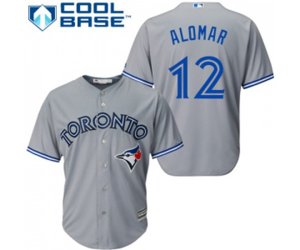 Toronto Blue Jays #12 Roberto Alomar Replica Grey Road Baseball Jersey