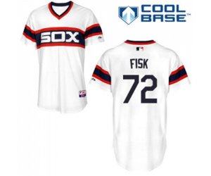 Chicago White Sox #72 Carlton Fisk White Alternate Flex Base Authentic Collection Baseball Jersey