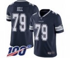 Dallas Cowboys #79 Trysten Hill Navy Blue Team Color Vapor Untouchable Limited Player 100th Season Football Jersey