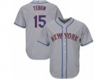New York Mets #15 Tim Tebow Replica Grey Road Cool Base MLB Jersey