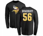 Minnesota Vikings #56 Garrett Bradbury Black Name & Number Logo Long Sleeve T-Shirt