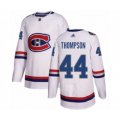 Montreal Canadiens #44 Nate Thompson Authentic White 2017 100 Classic Hockey Jersey