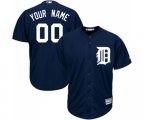 Detroit Tigers Customized Replica Navy Blue Alternate Cool Base Baseball Jersey