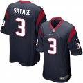 Houston Texans #3 Tom Savage Game Navy Blue Team Color NFL Jersey
