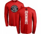 Toronto Raptors #20 Dewan Hernandez Red Backer Long Sleeve T-Shirt