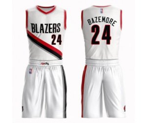 Portland Trail Blazers #24 Kent Bazemore Swingman White Basketball Suit Jersey - Association Edition