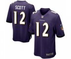 Baltimore Ravens #12 Jaleel Scott Game Purple Team Color Football Jersey