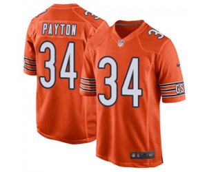 Chicago Bears #34 Walter Payton Game Orange Alternate Football Jersey
