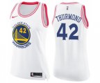 Women's Golden State Warriors #42 Nate Thurmond Swingman White Pink Fashion Basketball Jersey