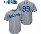 Los Angeles Dodgers #99 Hyun-Jin Ryu Replica Grey Road Cool Base Baseball Jersey