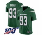 New York Jets #93 Tarell Basham Green Team Color Vapor Untouchable Limited Player 100th Season Football Jersey