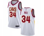 Cleveland Cavaliers #34 Tyrone Hill Authentic White Home Basketball Jersey - Association Edition