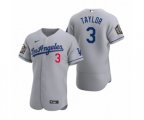Los Angeles Dodgers Chris Taylor Nike Gray 2020 World Series Authentic Road Jersey