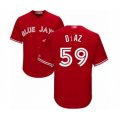 Toronto Blue Jays #59 Yennsy Diaz Authentic Scarlet Alternate Baseball Player Jersey