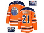 Edmonton Oilers #21 Andrew Ference Orange Home Authentic Fashion Gold Stitched NHL Jersey