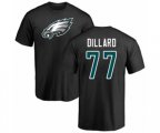 Philadelphia Eagles #77 Andre Dillard Black Name & Number Logo T-Shirt