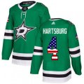 Dallas Stars #4 Craig Hartsburg Authentic Green USA Flag Fashion NHL Jersey