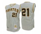 1962 Pittsburgh Pirates #21 Roberto Clemente Replica Grey Throwback Baseball Jersey