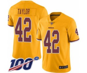 Washington Redskins #42 Charley Taylor Limited Gold Rush Vapor Untouchable 100th Season Football Jersey