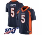 Denver Broncos #5 Joe Flacco Navy Blue Alternate Vapor Untouchable Limited Player 100th Season Football Jersey