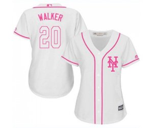 Women\'s New York Mets #20 Neil Walker Authentic White Fashion Cool Base Baseball Jersey