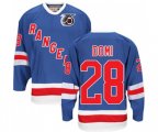 CCM New York Rangers #28 Tie Domi Authentic Royal Blue 75TH Throwback NHL Jersey
