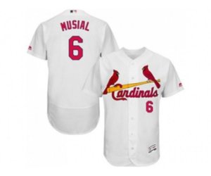 St. Louis Cardinals #6 Stan Musial White Flexbase Authentic Collection Stitched Baseball Jersey