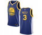Golden State Warriors #3 David West Swingman Royal Blue Road Basketball Jersey - Icon Edition