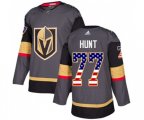 Vegas Golden Knights #77 Brad Hunt Authentic Gray USA Flag Fashion NHL Jersey