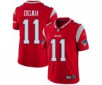 New England Patriots #11 Julian Edelman Limited Red Inverted Legend Football Jersey