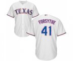 Texas Rangers #41 Logan Forsythe Replica White Home Cool Base Baseball Jersey