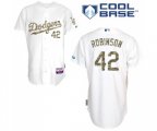 Los Angeles Dodgers #42 Jackie Robinson Authentic White USMC Cool Base Baseball Jersey